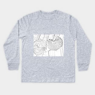 Paws in Slumberland: A Feline Siesta Kids Long Sleeve T-Shirt